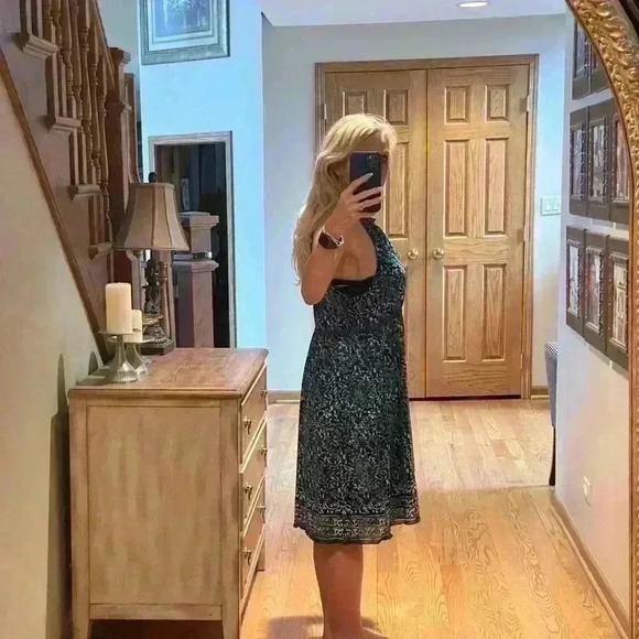 NWT WOMENS MAX STUDIO BLUE HALTER NECK SUMMER DRESS SIZE XL MSRP $118. - Picture 10 of 11